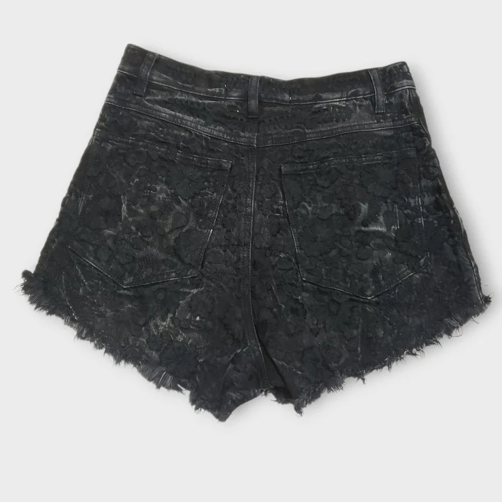 Free People Etienne Field Cutoff Shorts Black Embroidered OB477488 Womens Sz 27‎